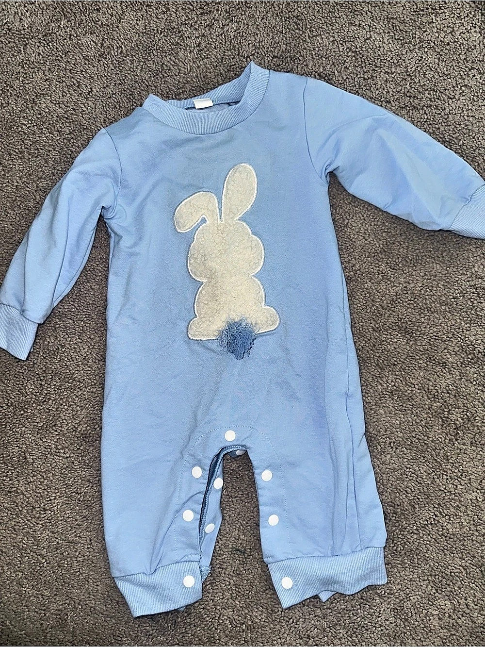 Baby Blue Bunny Footie Size 6-12M